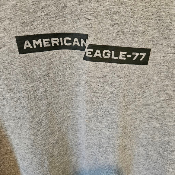 Men's American Eagle Gray Long Sleeve Tee M with Compass Logo - Picture 7 of 10